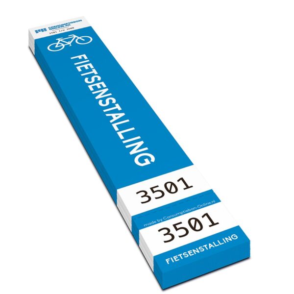 Fietsenstalling nummers voorgedrukt